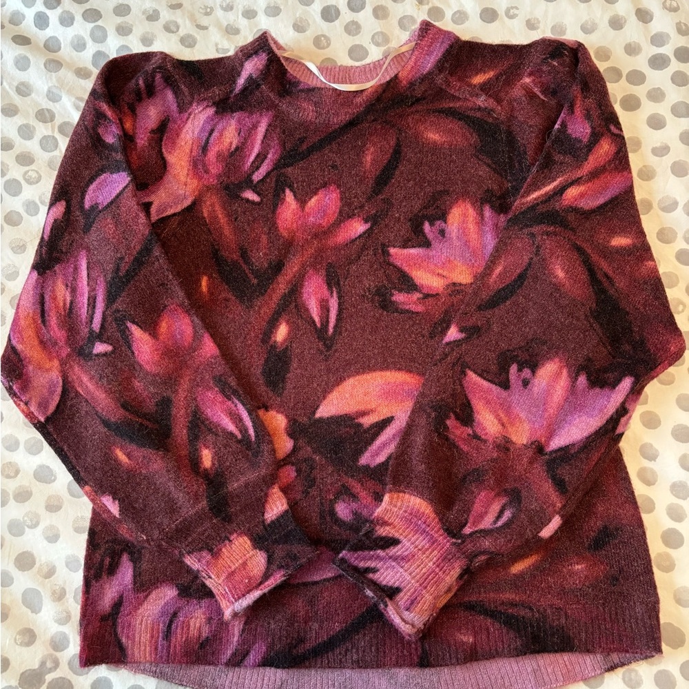 Democracy Colorful Abstract Floral Sweater